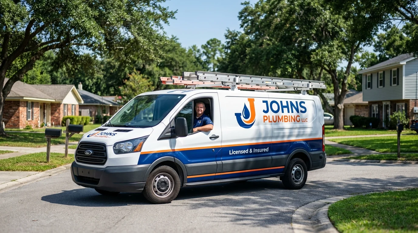 Johns Plumbing LLC service van in Kirtland, NM
