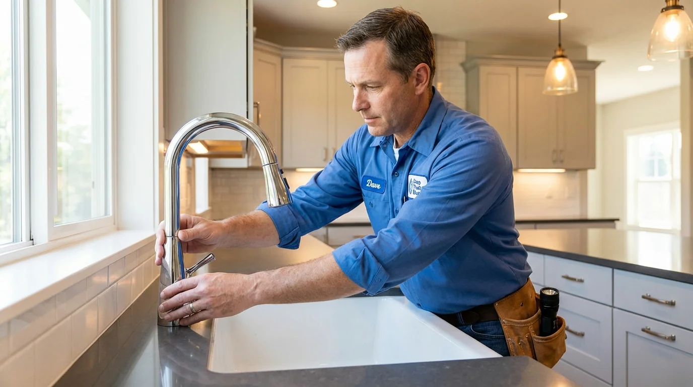Kitchen faucet installation by Johns Plumbing LLC in Kirtland